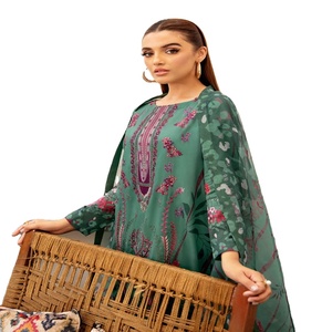ชุดสตรี3ชิ้นตราปากีสถานเย็บ3ชิ้นสำหรับสาวๆ Ramsha อินเดียนส่าหรี - Product Image 1