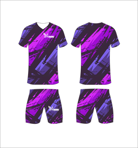 Custom Sublimation <b>Purple</b> Black Brush Soccer Jersey Uniform Set <b>Mens</b> Breathable Football Training Kits Wholesale Team Dry <b>Suit</b> - Product Image 1