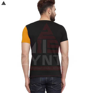 เสื้อยืดโอเวอร์ไซส์สั่งทำขายส่ง เนื้อผ้าหนา คอกลม วินเทจ ผสมอีลาสเทน สีดำล้วน สำหรับผู้ชาย - Product Image 2