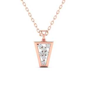 Collier pendentif de luxe en argent sterling 925 plaqué or avec diamants de laboratoire en forme de triangle pour femmes, bijoux fins - Product Image 4
