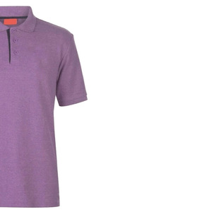 เสื้อโปโลผู้ชายสีม่วง แขนสั้น ผ้าปิเก้ สีพื้น ลำลอง ทรงปกติ ติดกระดุม - Product Image 4