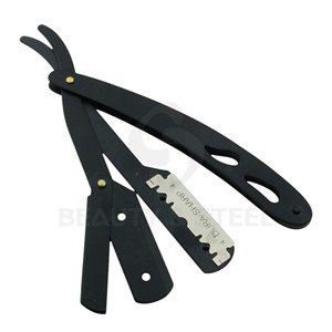 Professional Straight Edge Barber <b>Razor</b> with Mahogany Wood Handle and High Grade Stainless Steel Blade Holder - Product Image 1