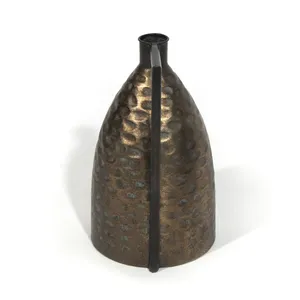 Vase à fleurs de table en fer forgé contemporain haut de gamme, fait main, résistant à la rouille, pour projets d'aménagement intérieur résidentiel de luxe, style côtier, Noël - Product Image 2