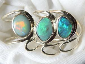 แหวนโอปอลออสเตรเลียแบบดับเบิ้ลปรับขนาดได้-เงินแท้ 925-พลอยประจำเดือนตุลาคม-เครื่องประดับทำมือ-ของขวัญสำหรับเธอ - Product Image 3