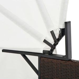 Lettino Prendisole con Tettuccio in Rattan PE, Cuscino in Memory Foam, Arredo da Esterno, Design Contemporaneo, Schienale Solido, Reclinazione Manuale - Product Image 6