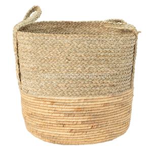 Ensemble de 3 paniers de rangement multifonctionnels en jonc de mer tissés à la main de style bohème organisateur de bureau durable vente en gros - Product Image 5