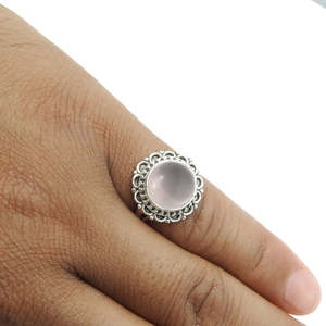 Wholesale Price Popular Rose <b>Quartz</b> Gemstone <b>Ring</b> Made of 925 Sterling Silver Handmade Designer Bohemian <b>Ring</b> At Factory Price - Product Image 4