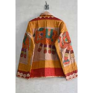 Lavinas Vintage Embroidery Woven Eco-Friendly Cotton <b>Quilted</b> Handmade Boho Ethnic Winter Floral <b>Pattern</b> Women's <b>Jacket</b> - Product Image 4