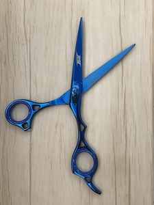 High Quality Black & Blue Private Label <b>Barber</b> Hair Cutting Scissors Professional Hair Cut Hair Scissors <b>Set</b> with case - Product Image 5