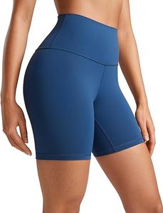 Shorts Deportivos Azules de Cintura Alta para Mujer, Tejidos en Spandex y Poliéster, Transpirables, Ajustados, para Entrenamiento y Gimnasio - Product Image 2