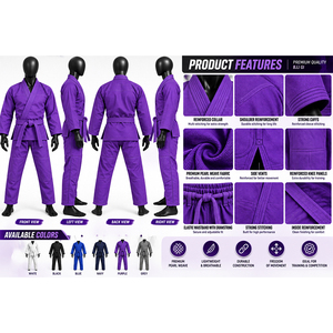 Kimono Clásico de BJJ, Uniforme de Jiu Jitsu Brasileño de Algodón Premium con Tela Transpirable para Entrenamiento Diario - Product Image 6