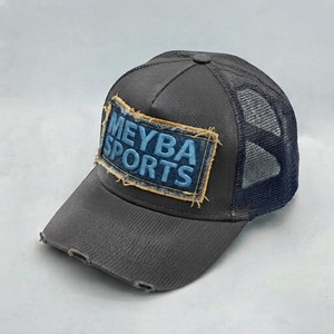 Casquette Trucker en Maille Noire Meyba Sports, 6 Panneaux, Réglable, Logo Brodé sur le Panneau Avant, Style Décontracté pour Adultes - Product Image 1