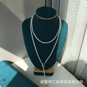 Collier de perles d'eau douce de 4-5 mm avec perles de millet, chaîne de pull tendance, luxe léger, collier ras du cou, accessoire de tempérament de niche - Product Image 4