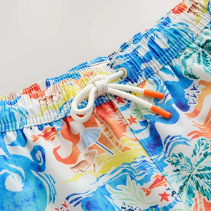 Pantalones cortos con estampado tropical para hombre, con cordón en la cintura, secado rápido, ropa de baño informal, pantalones cortos de playa 100% poliéster - Product Image 3