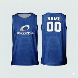 Camiseta de Baloncesto para Hombre, Talla Grande, Transpirable, de Secado Rápido, 100% Poliéster, Técnicas de Corte Automatizado, Detección de Agujas, Servicio OEM - Product Image 1