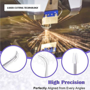 Pinzas de Precisión para Pestañas, para una Colocación y Aislamiento Precisos de las Pestañas, Pinzas de Alta Calidad para Salón y Belleza - Product Image 3