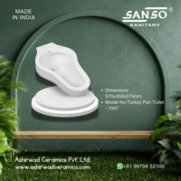WC Céramique Sanso pour position accroupie, style turc, indien, arabe, à poser au sol, antidérapant, design moderne, pour hôtels et espaces publics