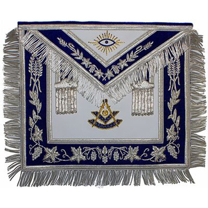 Delantal Morado Ecológico Personalizado de la Fraternidad Templaria con Trenza Dorada, Corona Bordada y Broche de Mariposa - Product Image 5