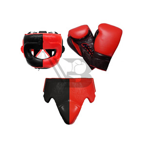 Set de Boxeo Profesional de Alta Calidad para Sparring, Guantes de Cuero, Protector de Cabeza y Entrepierna, Correa Ajustable con Cierre de Cordones - Product Image 6