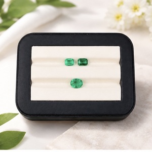Certified Natural Zambia Emerald Gemstones | AAA Grade Emerald Green 2.80 Carat Oval & Emerald Cut Cabochon Cut Gemstone Lot - Product Image 3