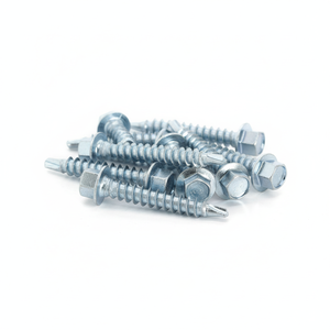 สกรูเจาะยึดหัวหกเหลี่ยม PDC แบบขันด้วยมือ  ชุบสังกะสี  เหล็กกล้าคาร์บอน  ระดับ 4.8 6.8 เกลียวหยาบ  ขนาดนิ้ว - Product Image 1