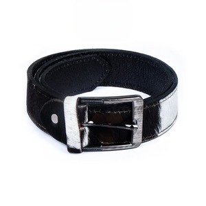 Ceintures en cuir véritable haute résistance avec poils de vache, personnalisables pour hommes, femmes et enfants, boucle en laiton pour femmes. - Product Image 3