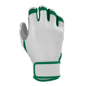White Green Leather Batting Gloves Padded <b>Hook</b> And Loop Closure For Training Unisex Adult - Product Image 3