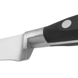 Cuchillos para cortar jamón con mango negro, hoja hueca larga y estrecha plateada, y agarre de triple remache para trinchar carne y servir alimentos - Product Image 2
