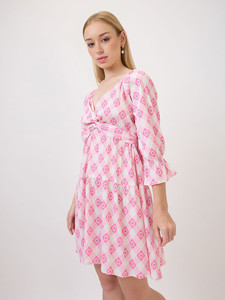 เดรสทรงเข้ารูปผ้าเครปพิมพ์ลายดอกไม้ แขนบาน คอวี เซ็กซี่ เหมาะสำหรับใส่ไปชายหาด หรืองานเลี้ยงอย่างเป็นทางการสำหรับสุภาพสตรี - Product Image 2