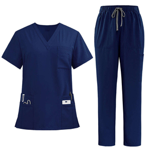 Solid Color Denim Stand Collar <b>Scrub</b> Sets Hospital Nurse Work <b>Clothes</b> High-quality Unisex <b>Scrub</b> Suit Straight-Leg Pants Dental - Product Image 2