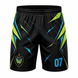 Pantalones Cortos Deportivos para Hombre Nexus FC, Negro, Verde, Azul, Patrón Geométrico, Absorben la Humedad, Cintura Elástica, 100% Poliéster, para Todas las Temporadas - Product Image 1