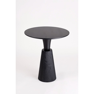 Modern Minimalist Round Coffee <b>Table</b> Solid Wood Sculptural Pedestal <b>Side</b> <b>Table</b> With Hand-Carved Base For Living Room Hotel Decor - Product Image 1