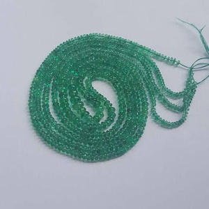 2mm 4mm Natural Esmeralda colombiana piedra suave Rondelle cuentas de piedras preciosas hebras para la fabricación de joyas collar pulsera en línea India - Product Image 3