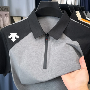T-shirt de luxe à fermeture éclair pour homme, col chemise, imprimé original de créateur, manches courtes, respirant, mode décontractée, été - Product Image 2