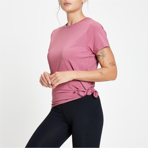 Camiseta Corta de Cuello Redondo para Mujer, con Logotipo Personalizado al por Mayor, 9 Colores, Moda Casual Básica - Product Image 2