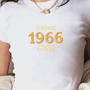 VINTAGE 1966 EDICIÓN LIMITADA Camiseta corta de moda para mujer - Product Image 4