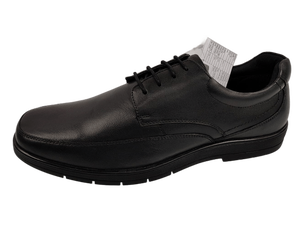 Chaussures Oxford en cuir véritable noir pour homme, bout rond, lacets, semelle en caoutchouc rembourrée, toutes saisons - Product Image 4
