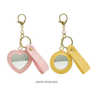 Llavero de Moda con Colgante de Flor de Cuero PU y Espejo, Color Personalizado, Amuleto de Alta Calidad para Bolsos de Mujer - Product Image 3