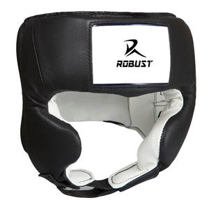 Protège-têtes de boxe en cuir, design simple, réglables, respirants, protecteurs, faciles à porter pour la boxe et les sports - Product Image 1