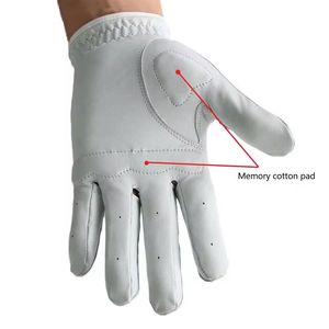Gant de golf en cuir Cabretta blanc respirant avec fermeture auto-agrippante, main droite, unisexe, personnalisable avec logo - Product Image 2