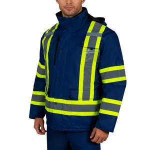 Insulated Safety Jacket High Vis Reflective Winter Windproof <b>Waterproof</b> Protection Cold Storage Warehouse Workwear Gear - Product Image 2
