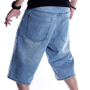 Pantalones Cortos de Mezclilla para Hombre, Estilo Urbano, Casual, Ecológicos, Suaves al Tacto, Corte Relajado, Transpirables, Cómodos, Hasta la Rodilla - Product Image 4