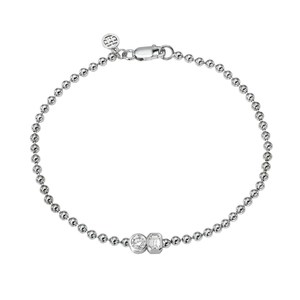 Toi Et Moi Diamond Ball Beaded <b>Bracelets</b> Custom 10K 14K <b>Solid</b> Gold Lab Round CVD Emerald Cut Minimalist Luxury Women's Jewelry - Product Image 3