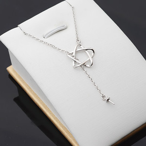 Collar con Colgante de Plata S925 para Mujer, Accesorio DIY con Perla, Soporte Vacío, Colgante de Estrella de Cinco Puntas, Cadena para Clavícula - Product Image 5