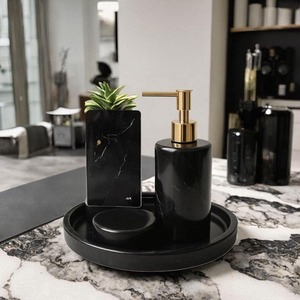 Waterproof 4 Piece Bathroom <b>Soap</b> Dispenser <b>Set</b> 500ml Durable Modern Bathroom Accessories Collection Style - Product Image 1