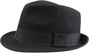 Sombrero Fedora de Fieltro de Lana Negro con Cinta Ajustable, Ala Ancha, Estilo Clásico Unisex para Fiestas, Viajes y Actividades al Aire Libre - Product Image 3