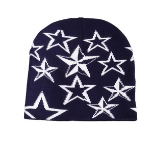 Unisex Color Blocking Y2K Style Beanie 100% Acrylic Sublimation Transfer Print <b>Warm</b> <b>Hat</b> for Adults Casual Wear 56-58CM Head - Product Image 1