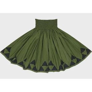 Jupe de danse Hula de prestige, motif bicolore d'inspiration vintage, coupe décontractée, mode resort, tissu en mélange de coton doux - Product Image 4