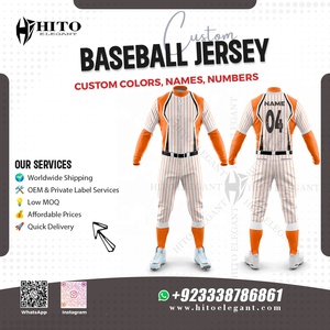 Ensemble d'uniformes de baseball personnalisés Maillots d'équipe en tissu polyester respirant Vêtements de sport pour hommes et jeunes Confort de couleur bicolore - Product Image 2