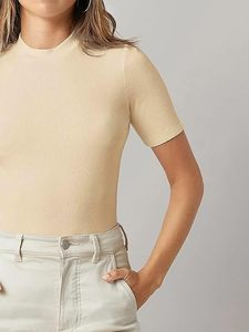 เสื้อยืด STELLAR Office Casual ผ้าฝ้าย 100% คอกลม แขนสั้น สำหรับผู้หญิง ฤดูร้อน ผ้าถักเนื้อแน่น 240 กรัม - Product Image 1